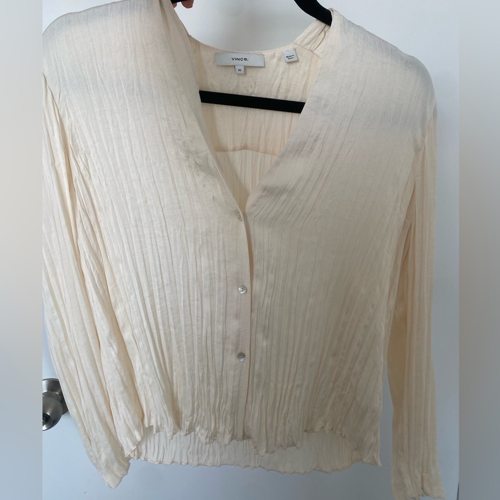 Vince Ivory V-Neck Blouse